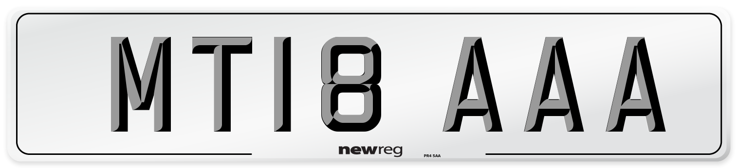 MT18 AAA Number Plate from New Reg